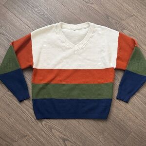 Amazon Women's Fall Striped Color Block Knit Sweater